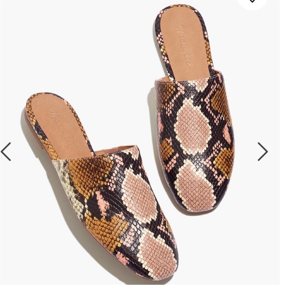 NWT Madewell The REMI Mule Snake Embossed Leather Sz 6.5